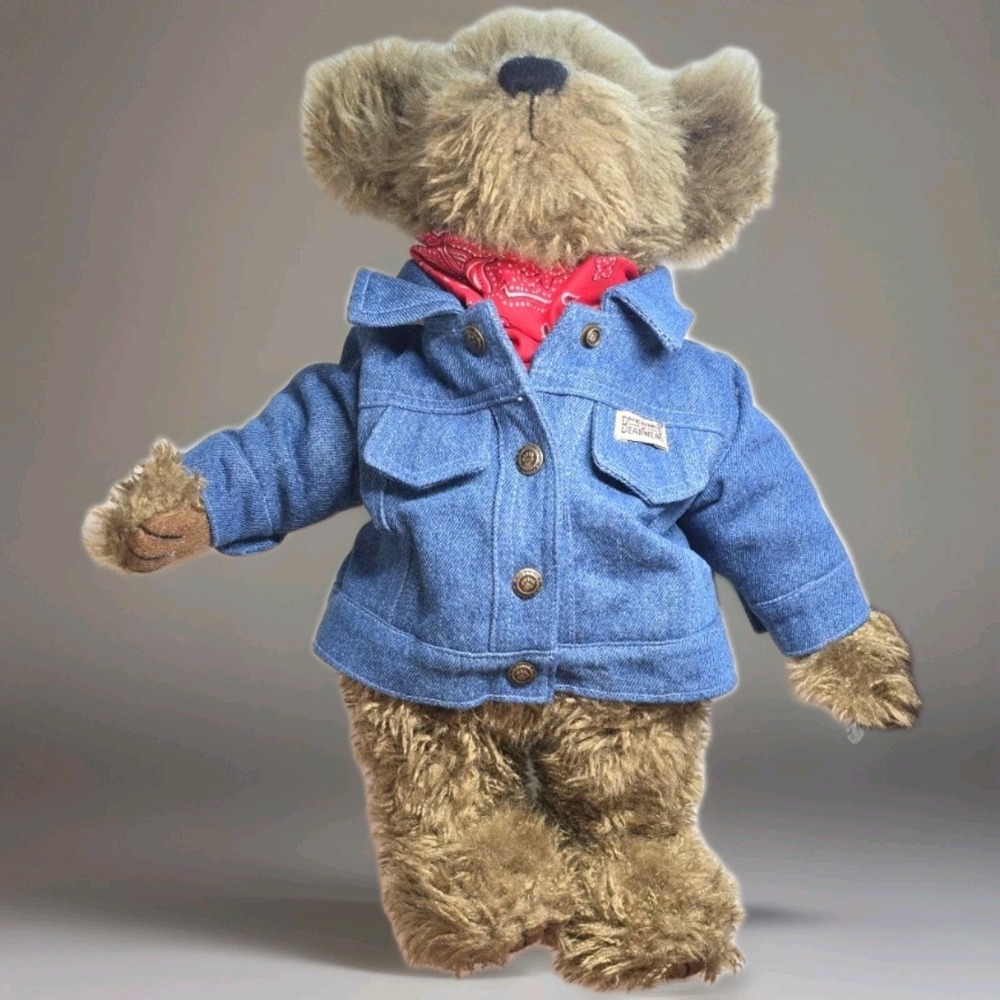 Boyds Bears Billy Ray Beanster Uptown Collection Denim Jacket Bandana 900207